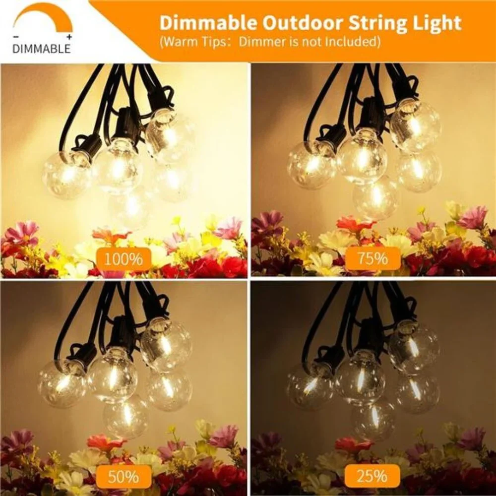 Outdoor String Lights 300 FT, Patio Lights Outside with 156 G40 Shatterproof LED
